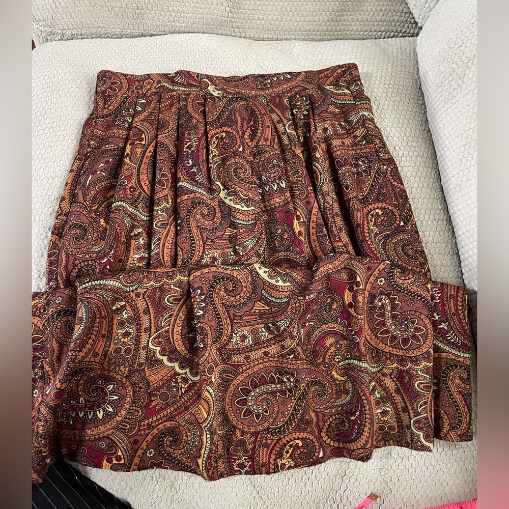 Vintage 90s PLIERS  Multicolor Paisley Print skirt - medium